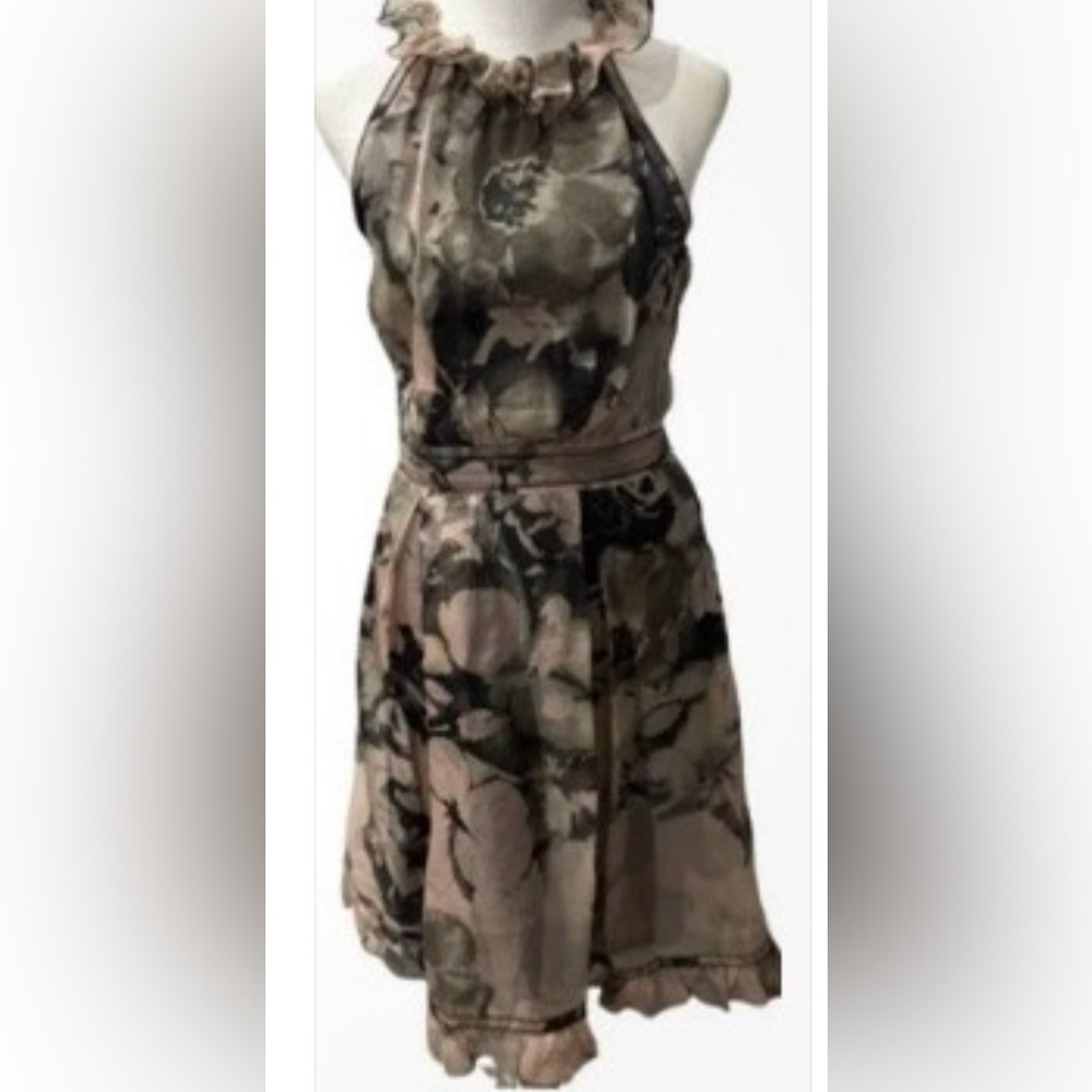 D&G Elegant Black and Pink Floral Mini Dress